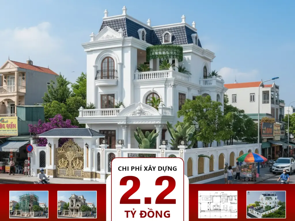 Biệt Thự Pháp 3 Tầng Kiểu Pháp 7x19m