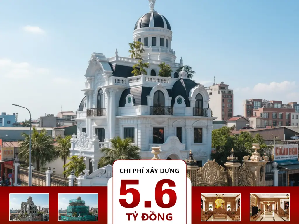 Biệt Thự Cổ Điển 4 Tầng 45x15m