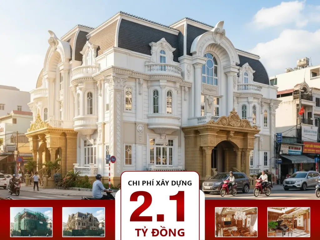 Biệt thự cổ điển kiểu Pháp 2 tầng 15x15m