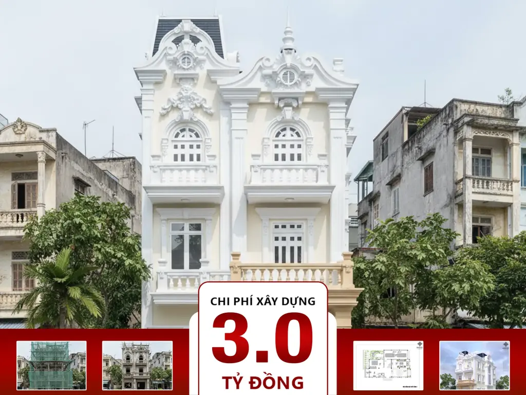 Biệt thự 3 tầng kiểu Pháp 8x20m