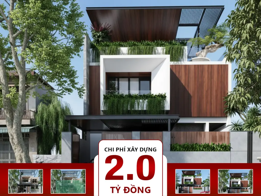 Biệt thự hiện đại 3 tầng 10x20m