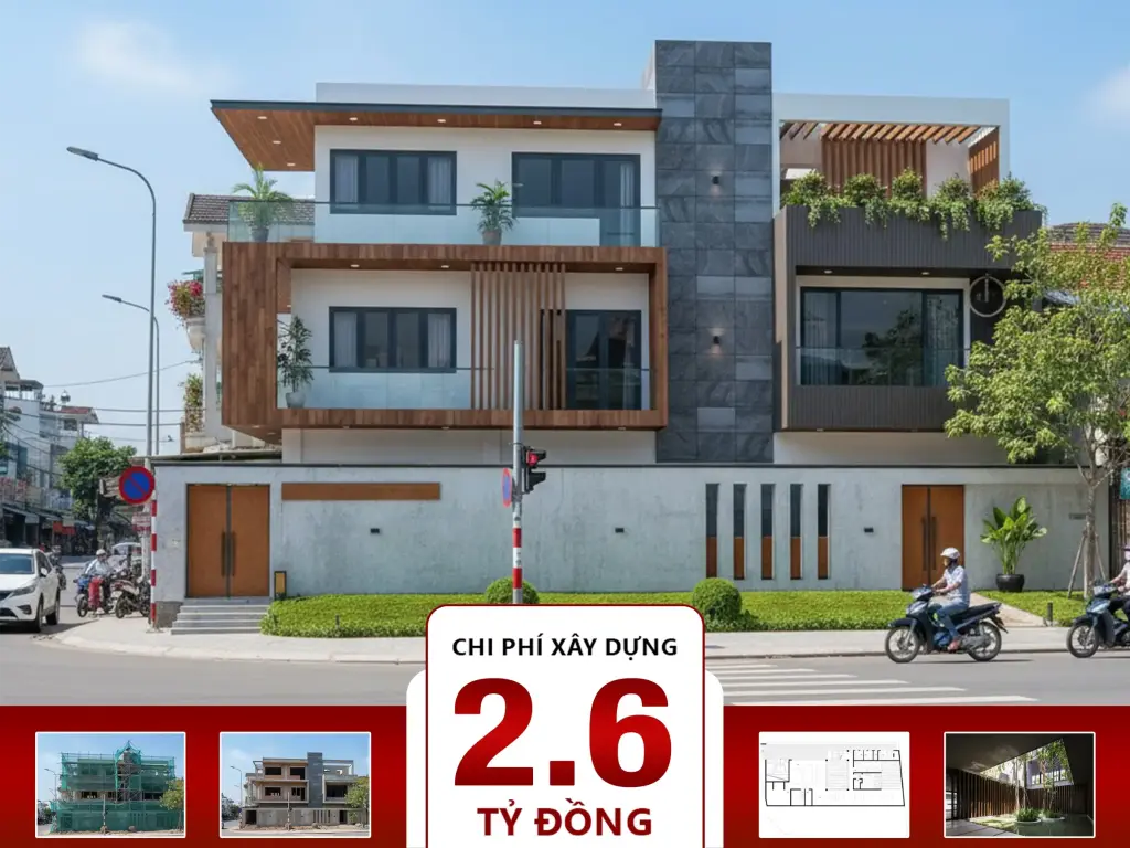 Biệt thự 3 tầng hiện đại 25x20m