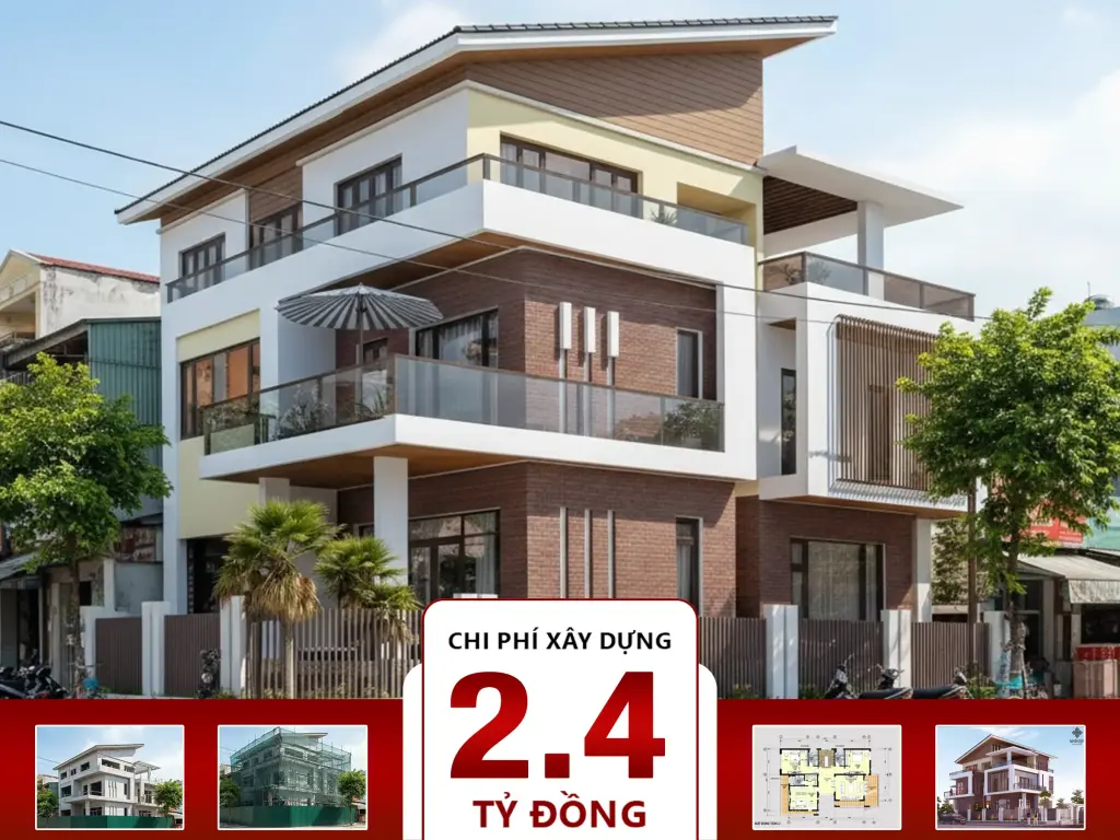 Biệt thự hiện đại mái lệch 3 tầng 10x16m