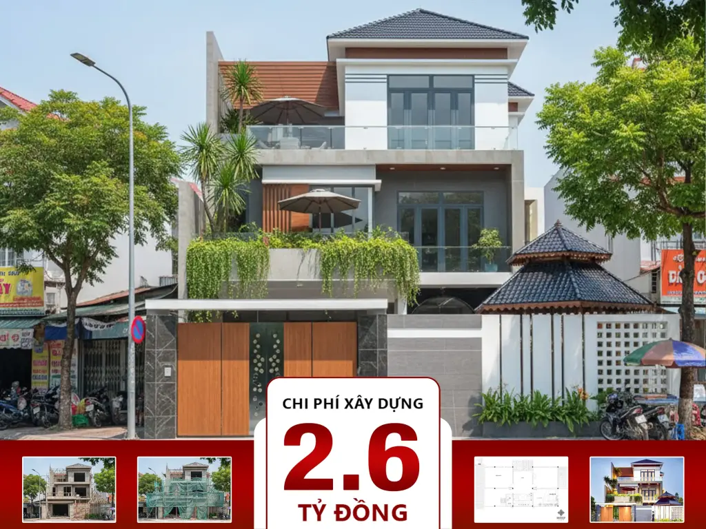 Biệt thự hiện đại mái Thái 3 tầng 8x18m