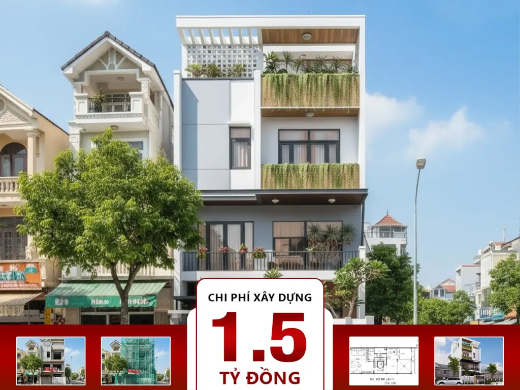 Biệt thự phố hiện đại  2 tầng 5x15m