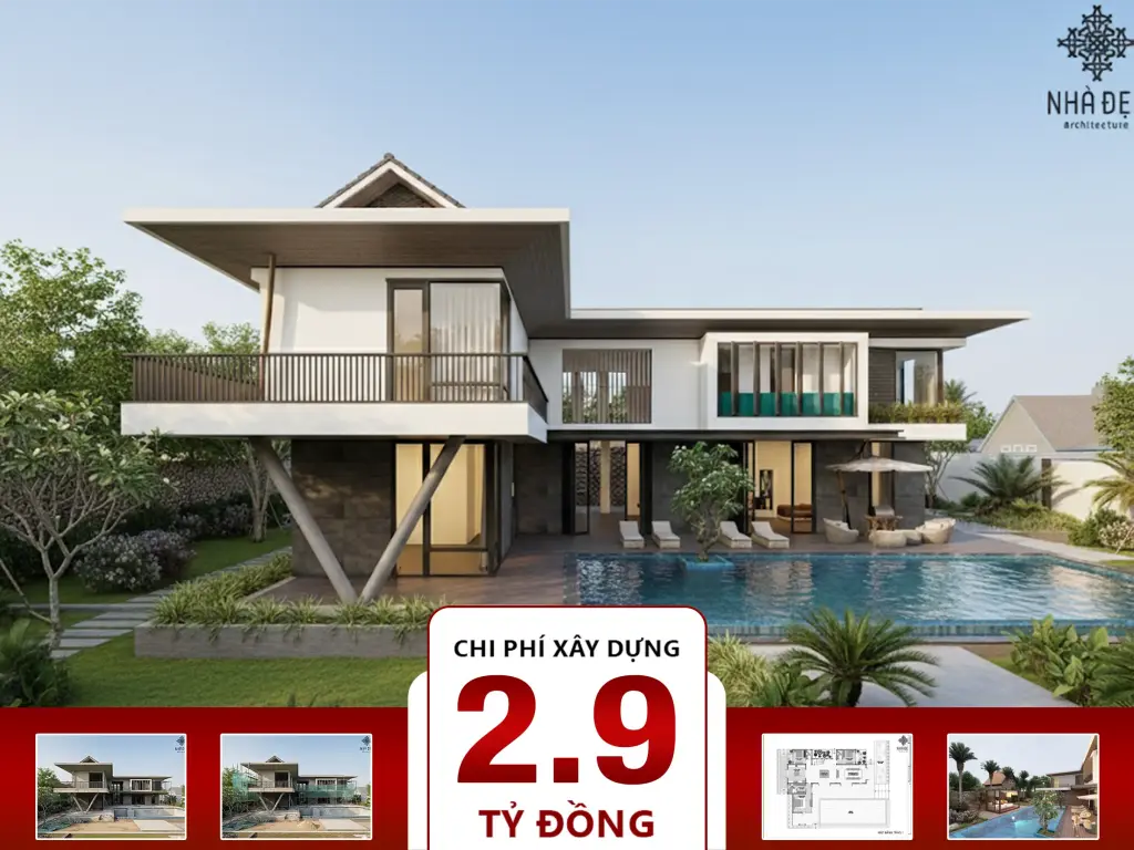 Biệt thự nghỉ dưỡng hiện đại 2 tầng 20x15m