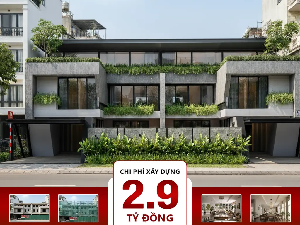 Biệt thự hiện đại 3 tầng 4 phòng ngủ 10x25m