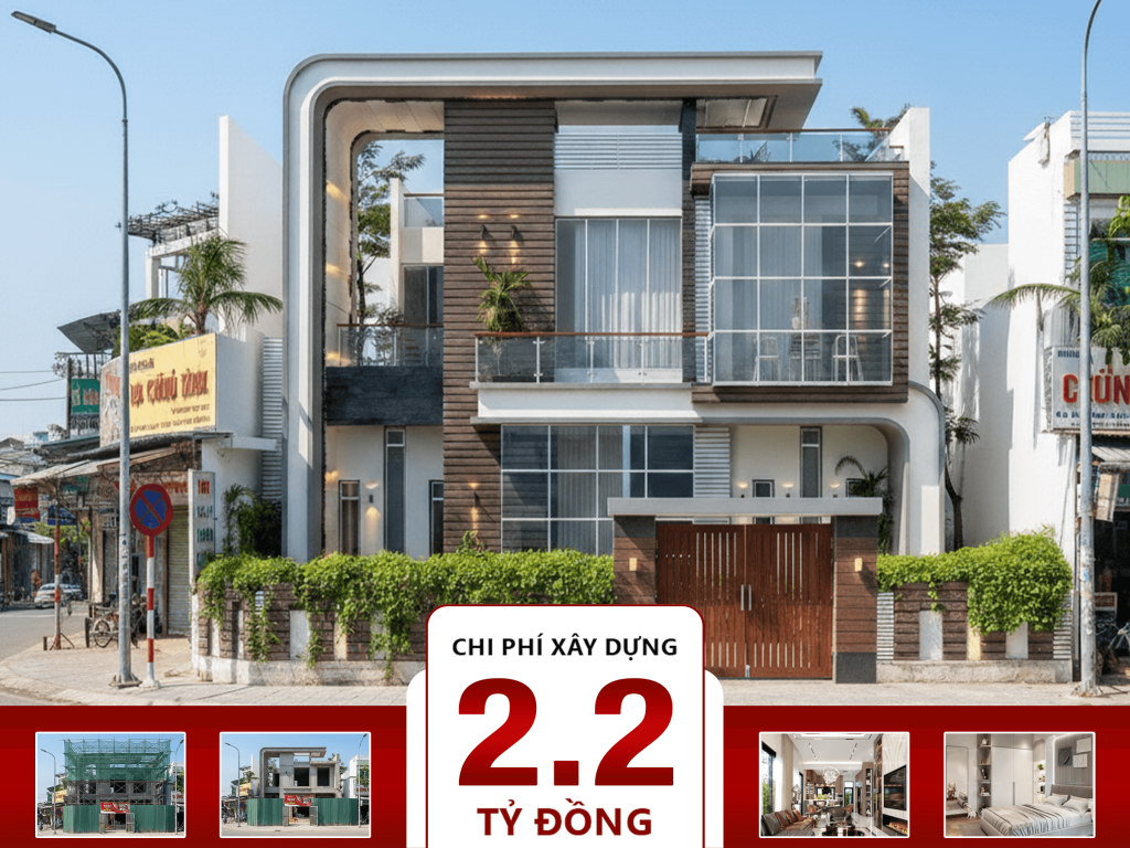 Biệt thự hiện đại 2 tầng 5 phòng ngủ 12x12m