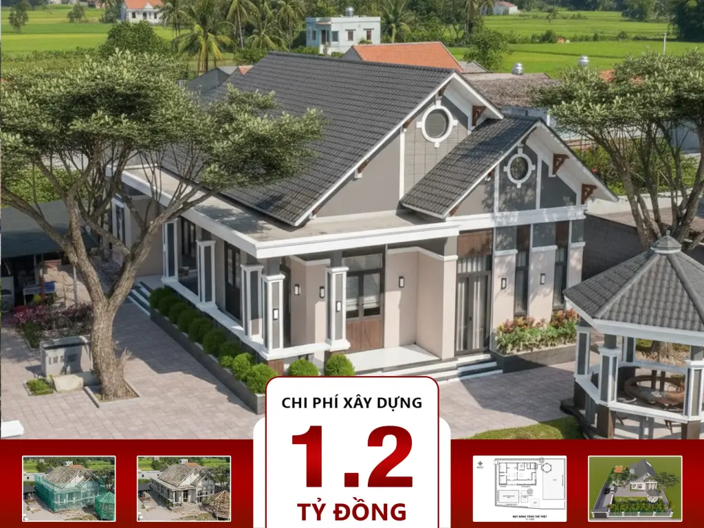 Biệt Thự Nhà Vườn Mini Mái Thái 11x18m