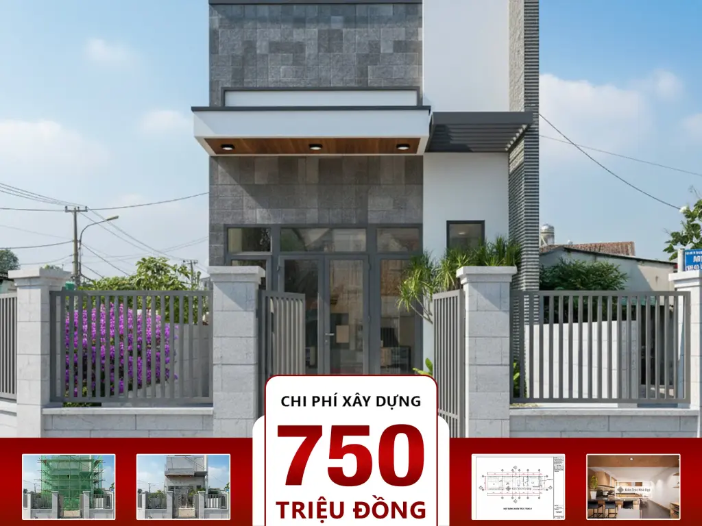 Nhà cấp 4 hiện đại tầng 1 lửng 3 phòng ngủ