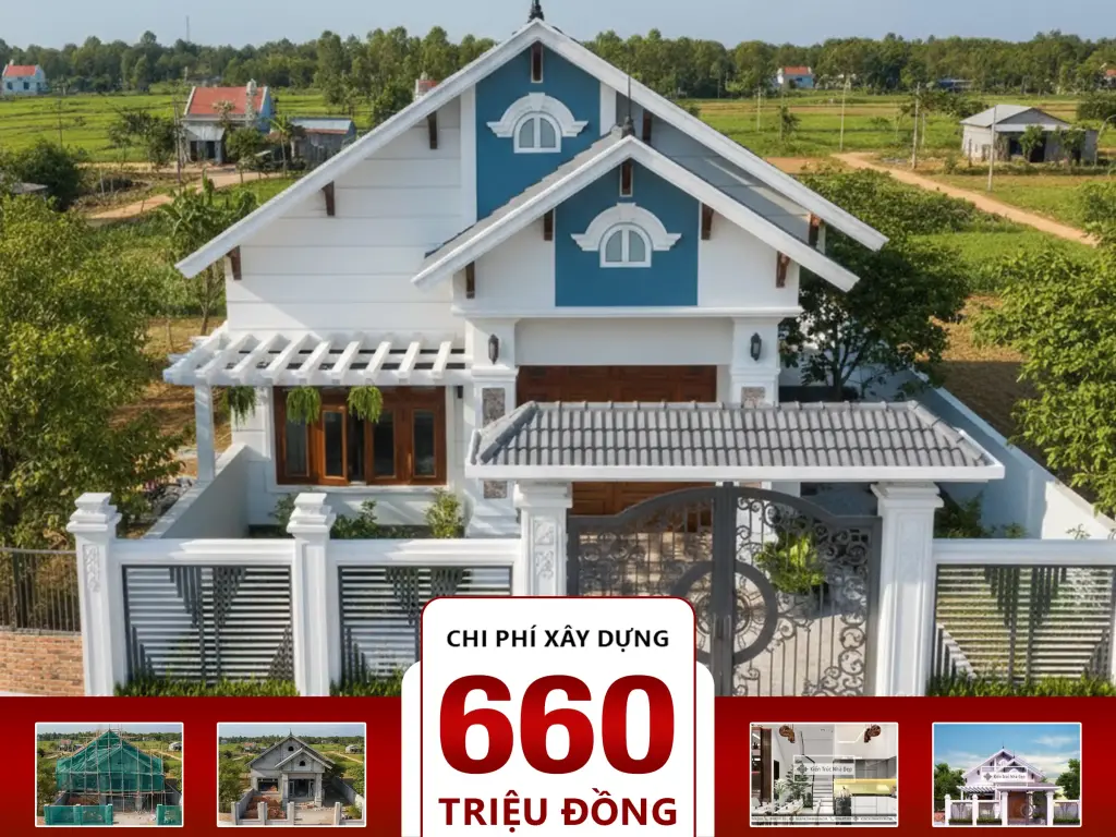 Nhà cấp 4 mái Thái tân cổ điển 2 phòng ngủ