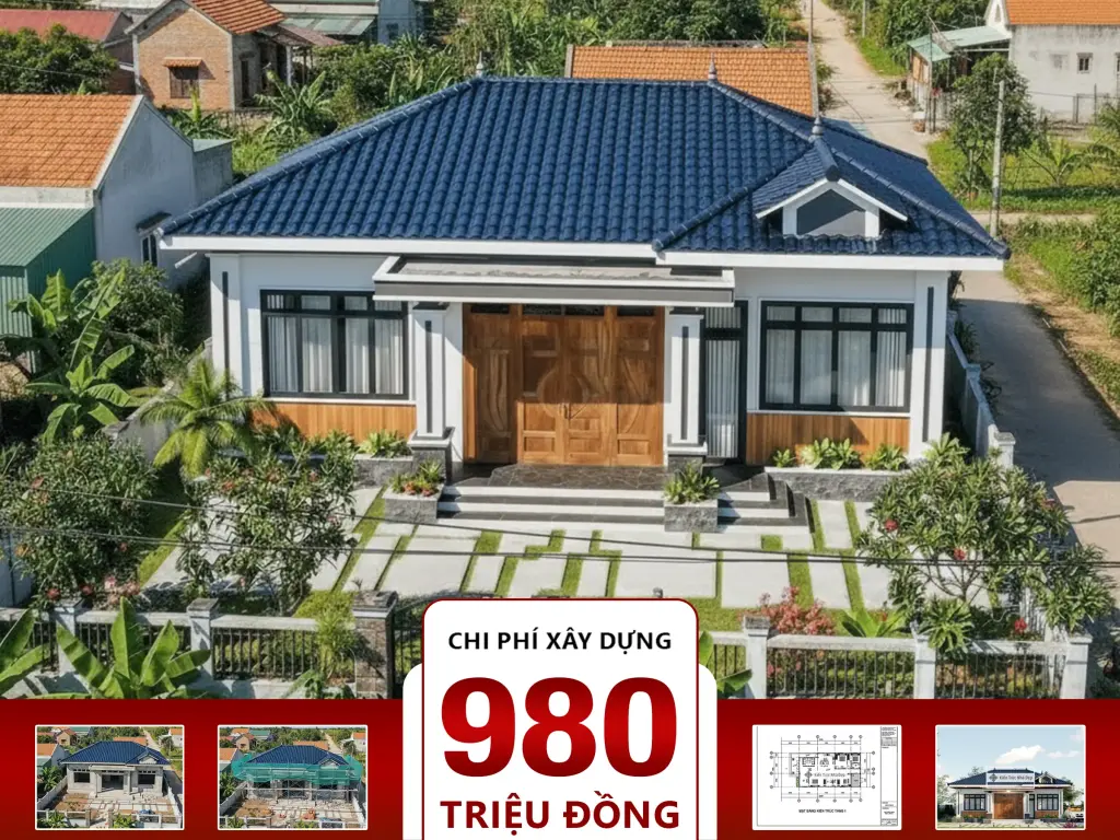 Nhà mái Nhật 4 phòng ngủ 12x13m