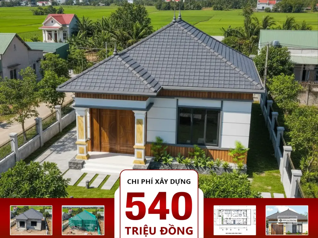 Nhà mái Nhật 4 3 phòng ngủ 9x15m