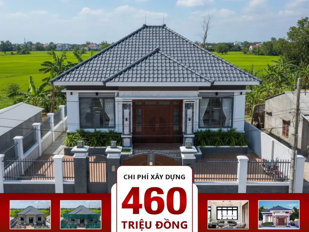 Nhà mái Nhật 3 phòng ngủ 8x13m