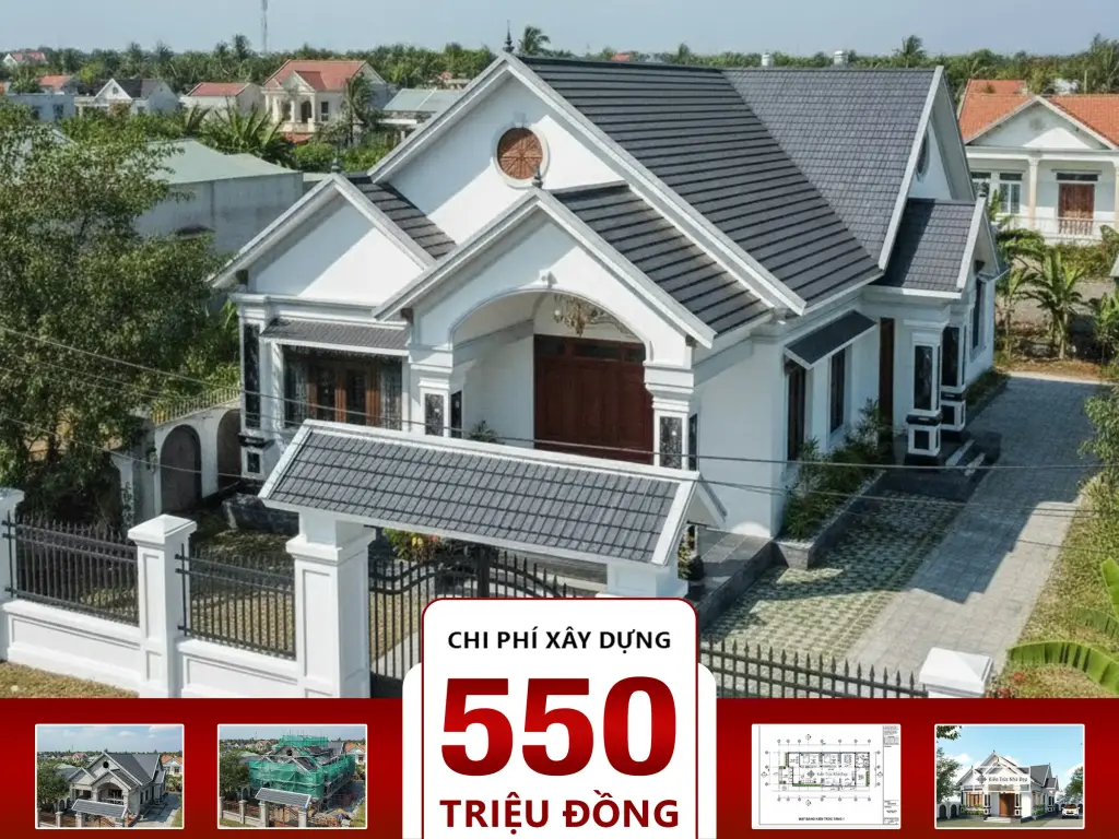 Nhà cấp 4 mái Thái 3 phòng ngủ 9x15m