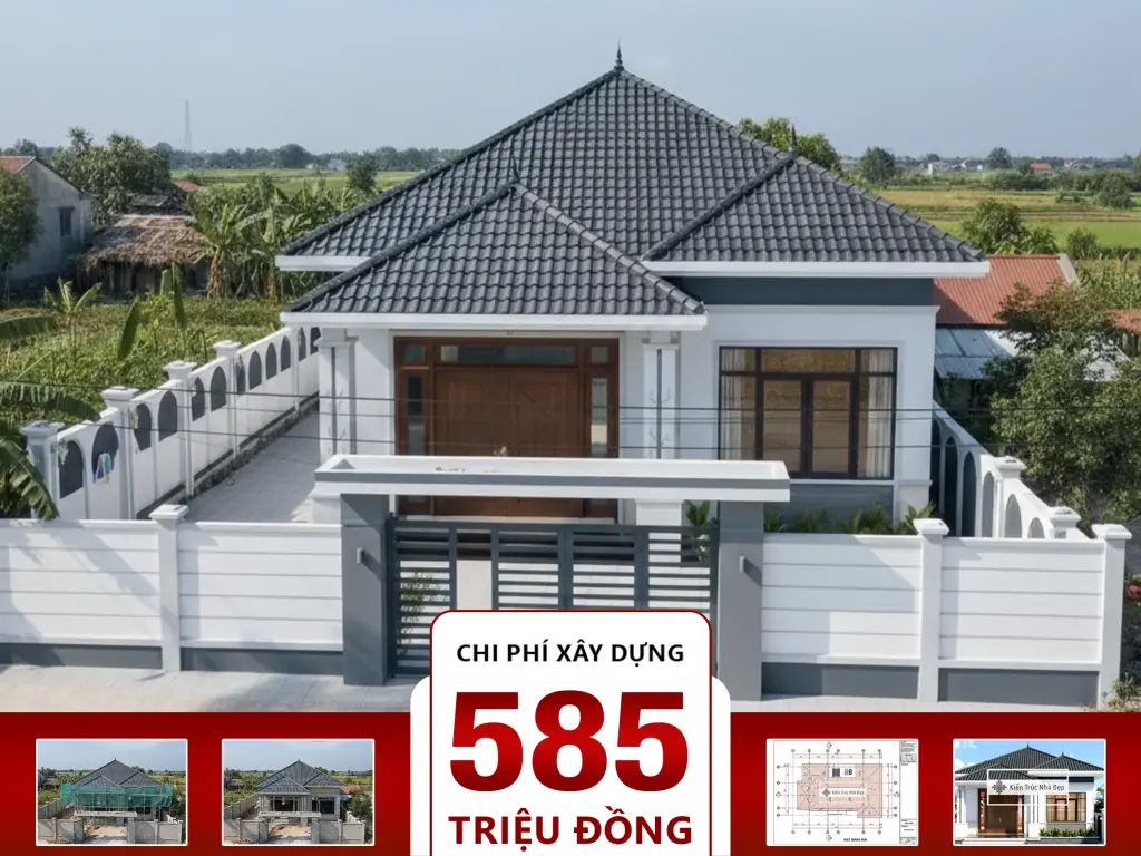 Nhà mái Nhật 3 phòng ngủ 8.5x15m