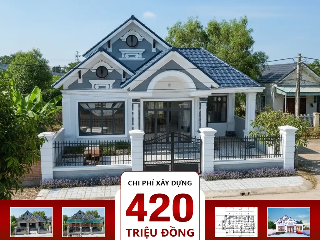 Nhà mái Thái 4 phòng ngủ 9x14m