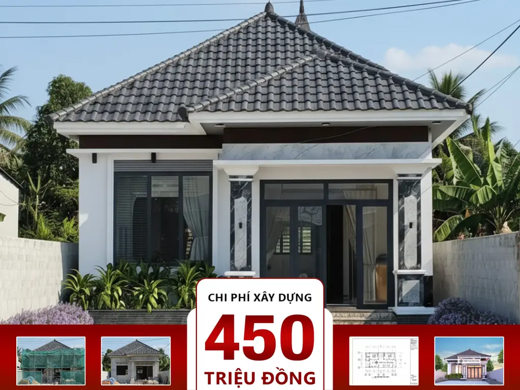 Nhà mái Nhật 2 phòng ngủ 7x15m