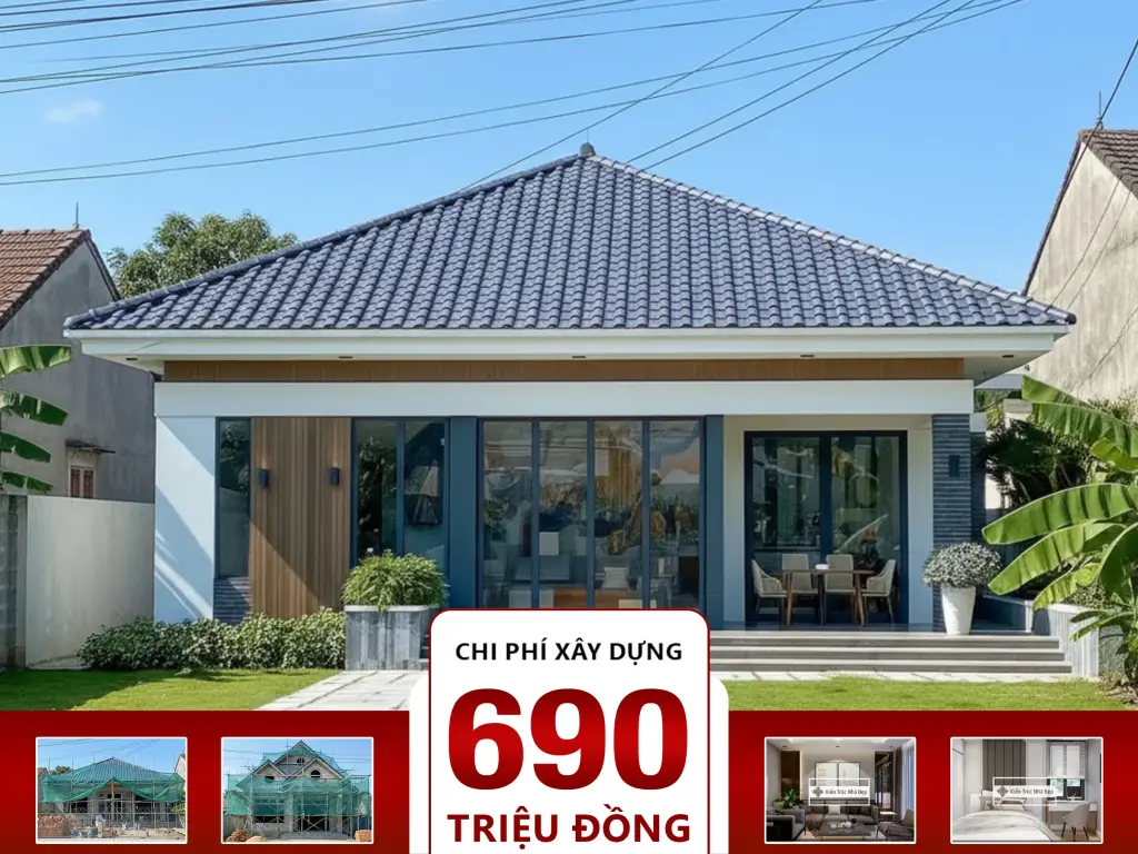 Nhà mái Nhật 4 phòng ngủ 11×12.5m