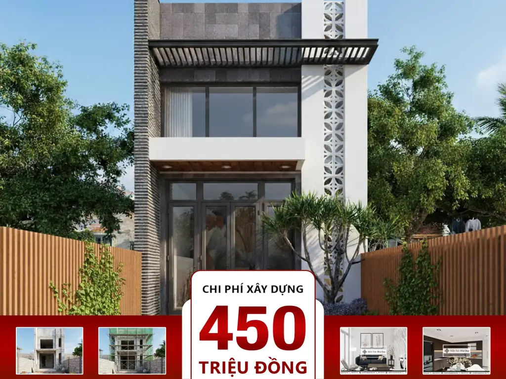 Nhà hiện đại tầng lửng 3 phòng ngủ 4x22m