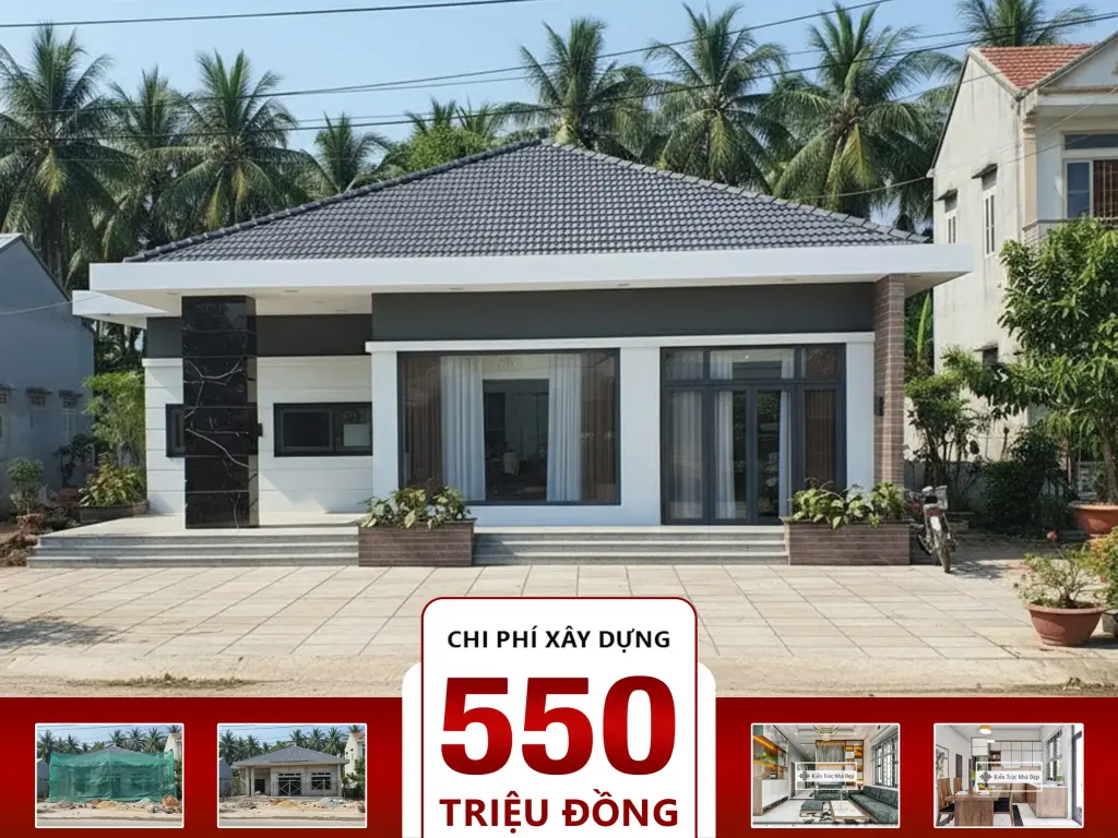 Nhà mái Nhật 2 phòng ngủ 13x14m