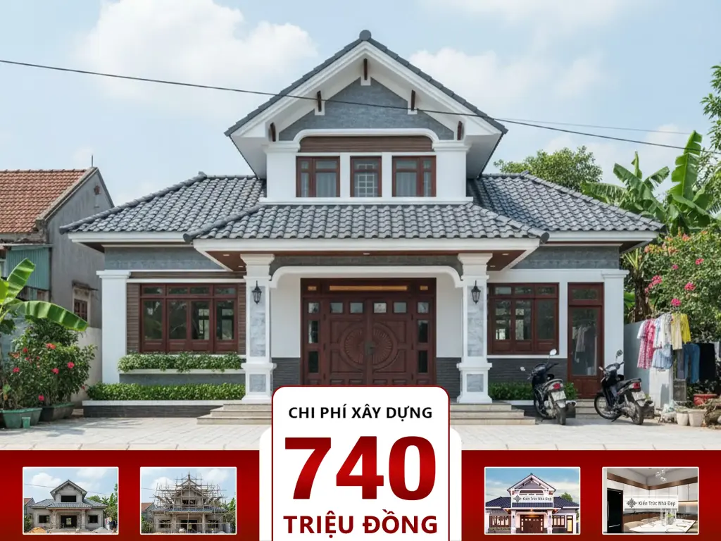 Nhà mái nhật 3 phòng ngủ 15x12m