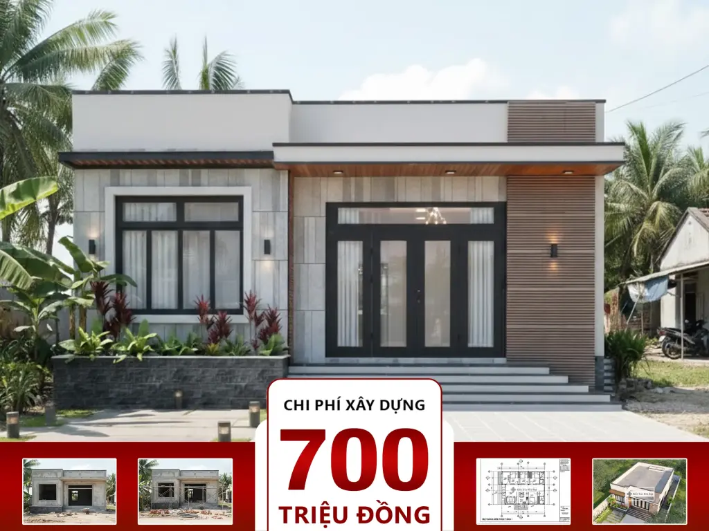 Nhà cấp 4 10x14m 3 phòng ngủ