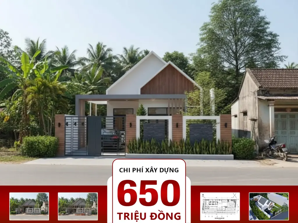 Nhà cấp hiện đại 3 phòng ngủ 8x20m