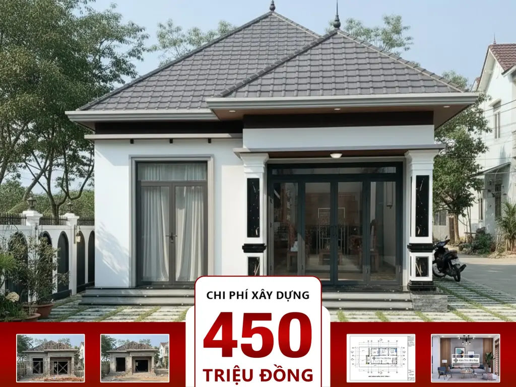 Nhà mái Nhật 2 phòng ngủ 7x13m