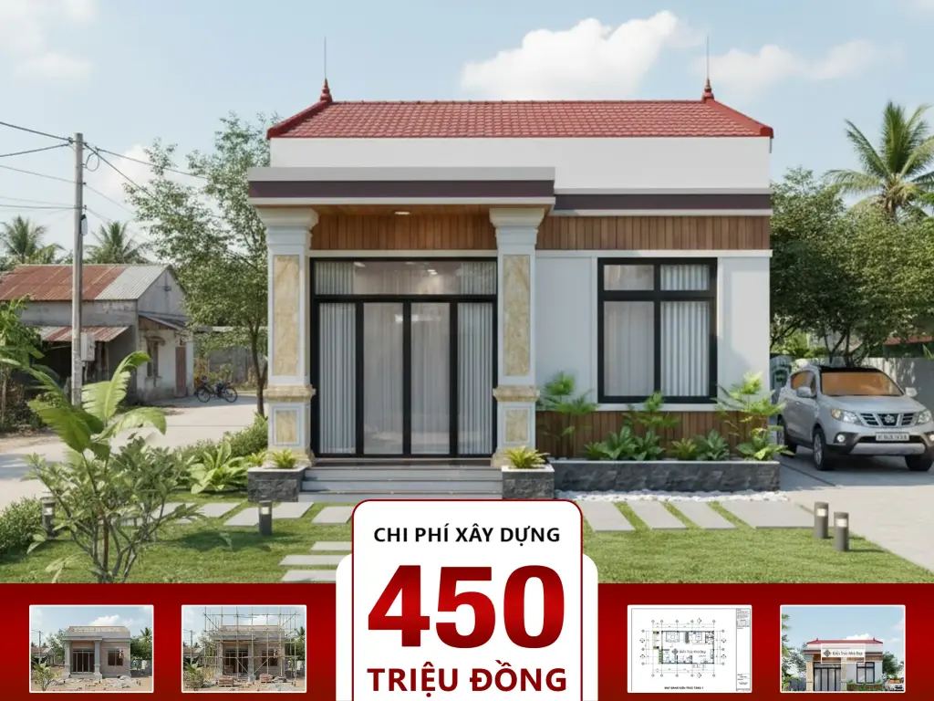 Nhà cấp 4 3 phòng ngủ 7.5x12m