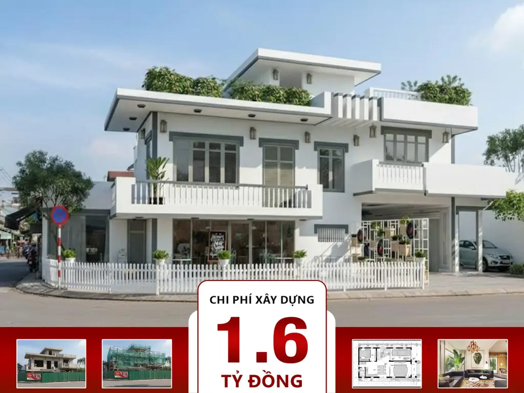 Biệt thự hiện đại 2 tầng 4 phòng ngủ 8x14m