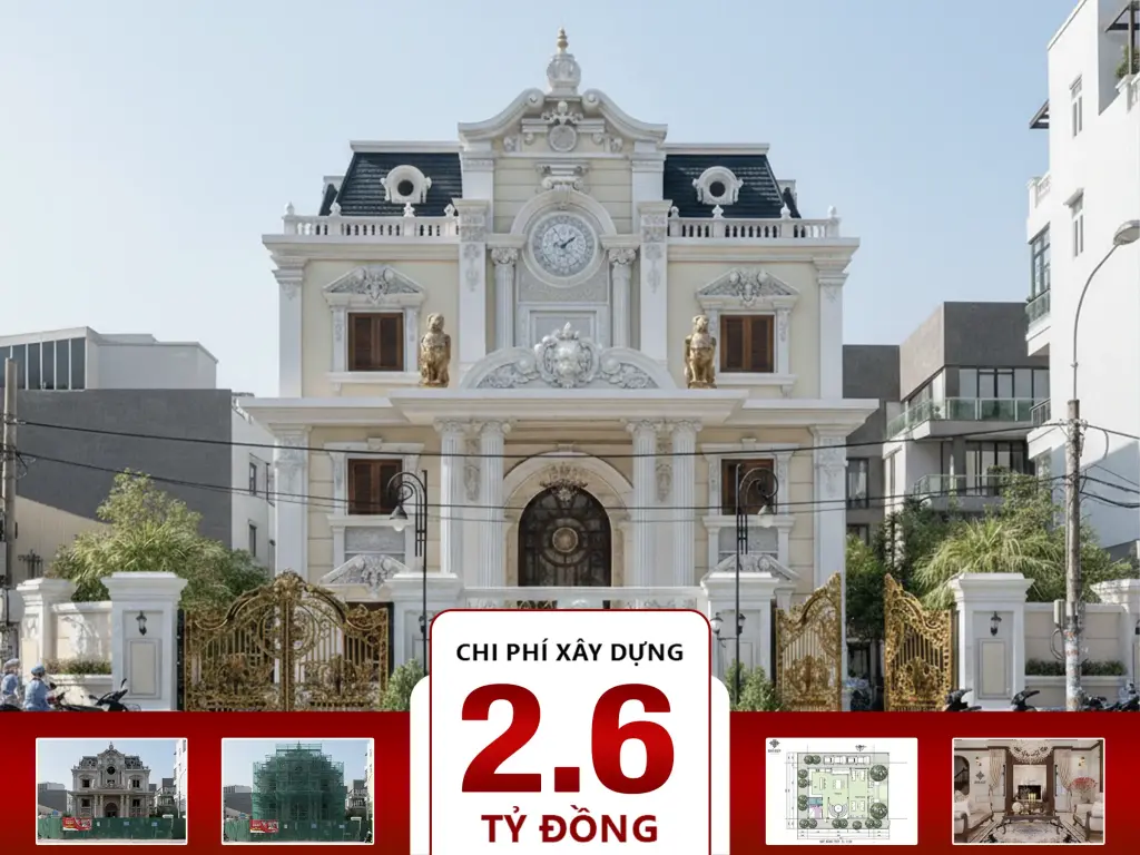 Biệt Thự Lâu Đài Cổ Điển Pháp 3 tầng