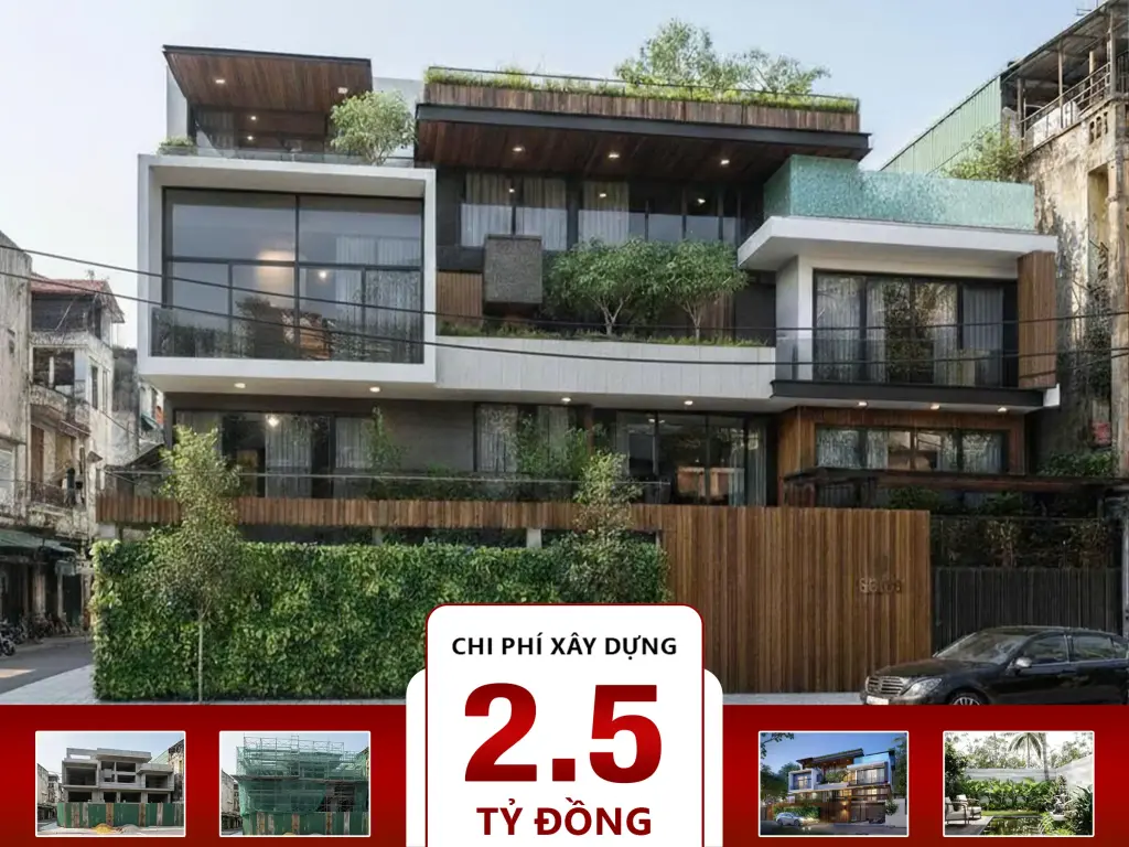 Biệt thự hiện đại 3 tầng 6 phòng ngủ