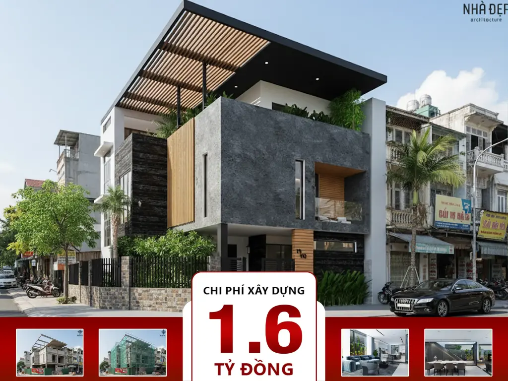 Biệt thự hiện đại 3 tầng 3 phòng ngủ 10x16m