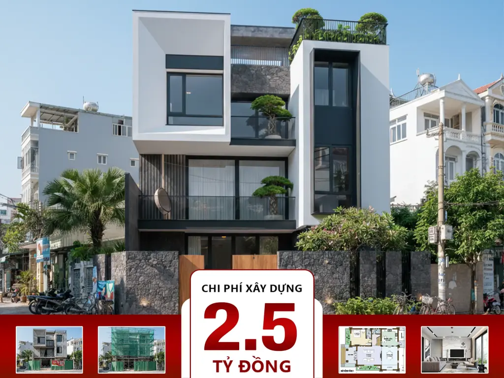 Biệt thự hiện đại 3 tầng 4 phòng ngủ 15x15m