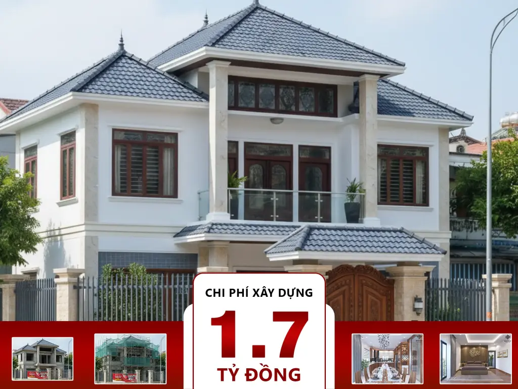 Biệt thự 2 tầng mái Thái 4 phòng ngủ 8x14m
