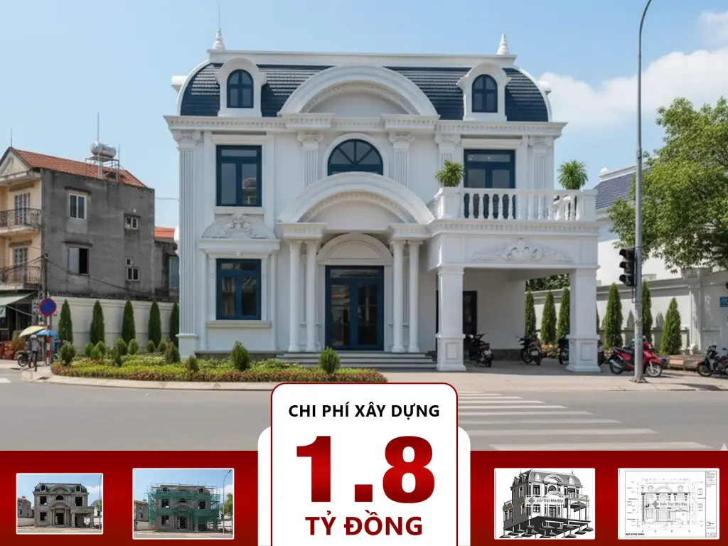 Biệt Thự kiểu Pháp 2 tầng 4 phòng ngủ 12x15m
