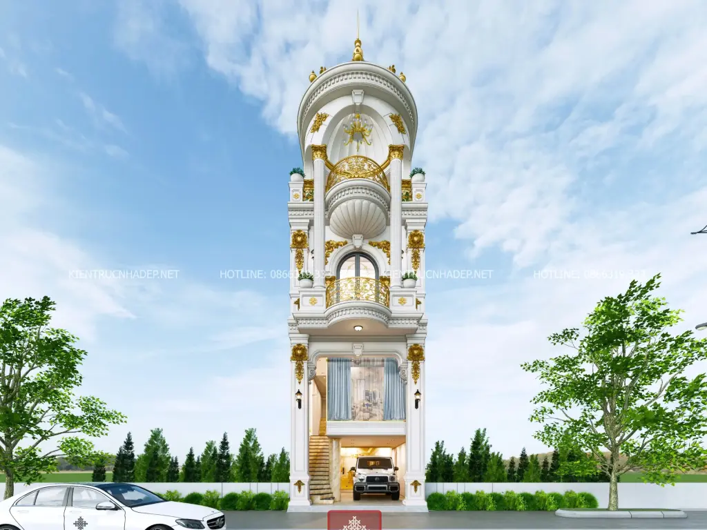 Nhà phố tân cổ điển 4 tầng 3 phòng ngủ 5x19m