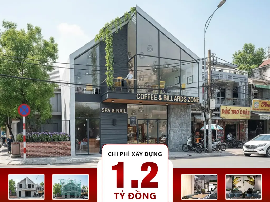 Nhà 2 tầng + cửa hàng Café – Spa – Billiards 10×20 m
