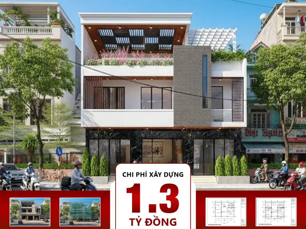 Nhà ở kết hợp kinh doanh 3 tầng 12x9m 3 phòng ngủ