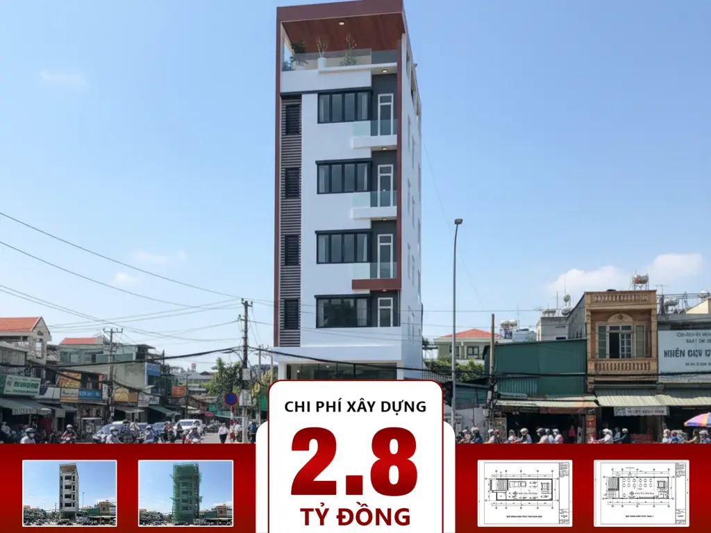 Nhà phố 6 tầng kết hợp kinh doanh cho thuê 6x16m