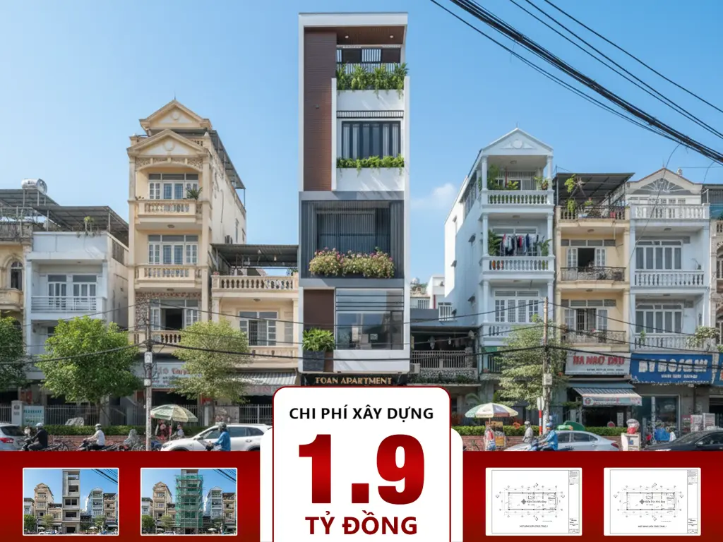 Nhà phố 5 tầng 6 phòng ngủ 5x15m