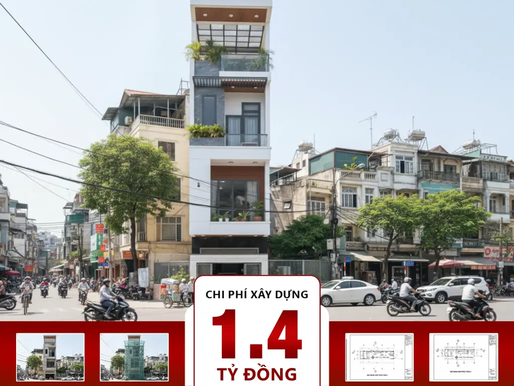 Nhà phố 4 tầng 3.5x14.7m 3 phòng ngủ