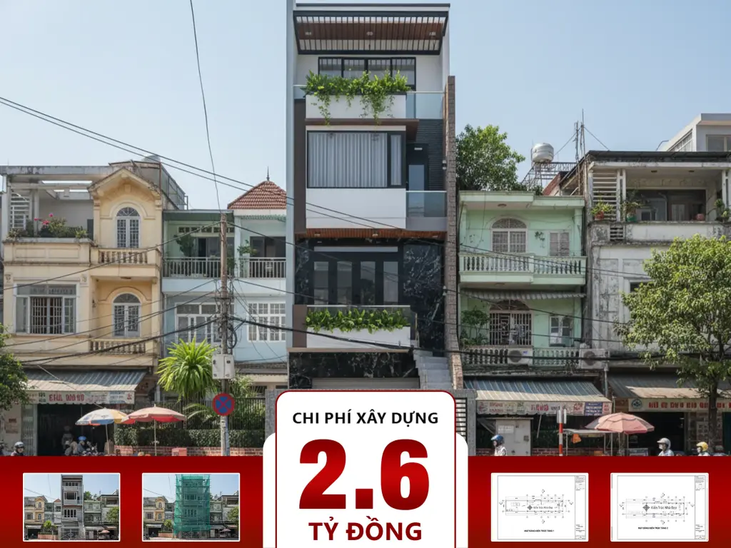 Nhà phố 4 tầng 4 phòng ngủ 4x24m