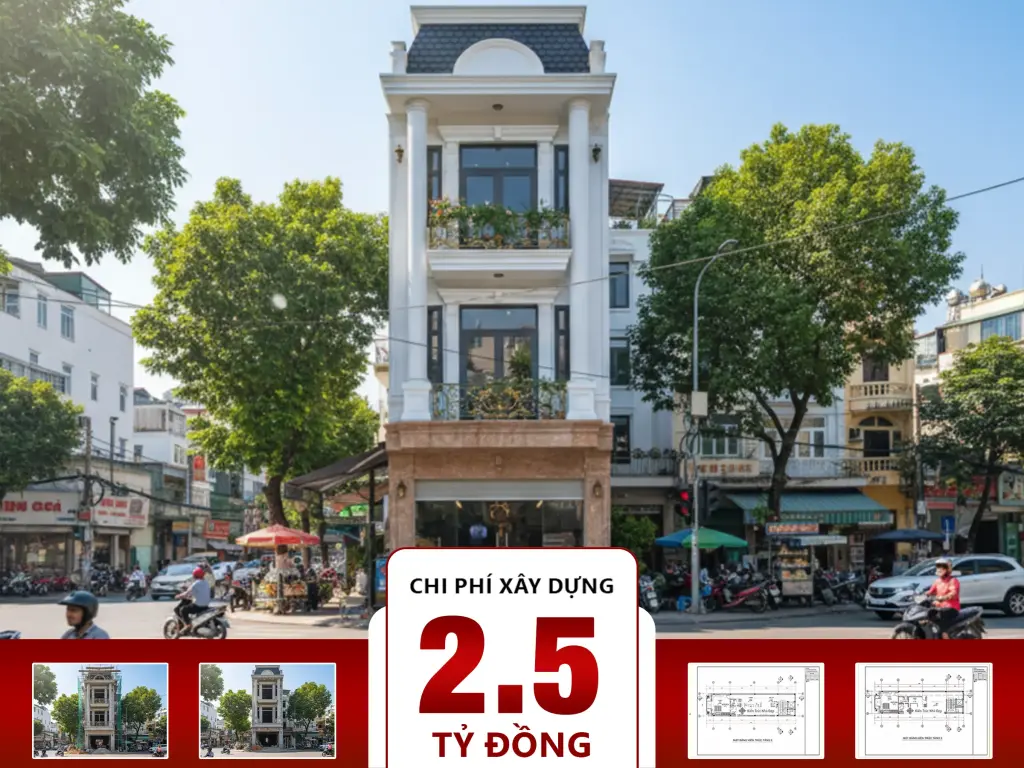 Nhà phố tân cổ điển 4 tầng 4 phòng ngủ 5×18m