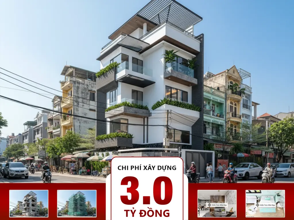 Nhà phố 4 tầng 6x10m 5 phòng ngủ