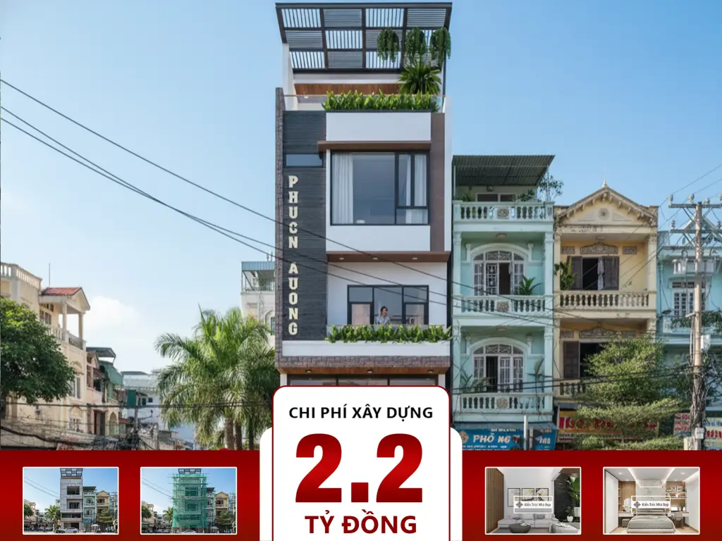 Nhà phố 4 tầng 5x16m có gác lửng đẹp