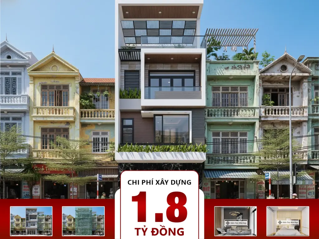Nhà phố 4 tầng 6x15m 4 phòng ngủ