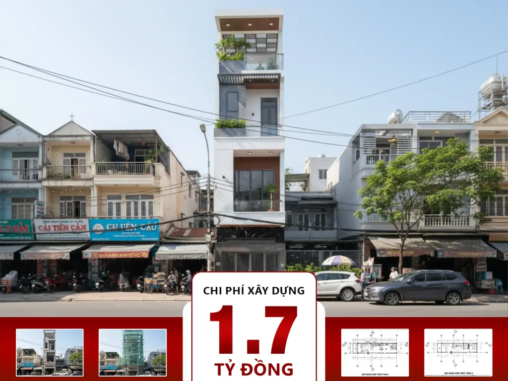 Nhà phố 4 tầng có tum 3x14m 3 phòng ngủ