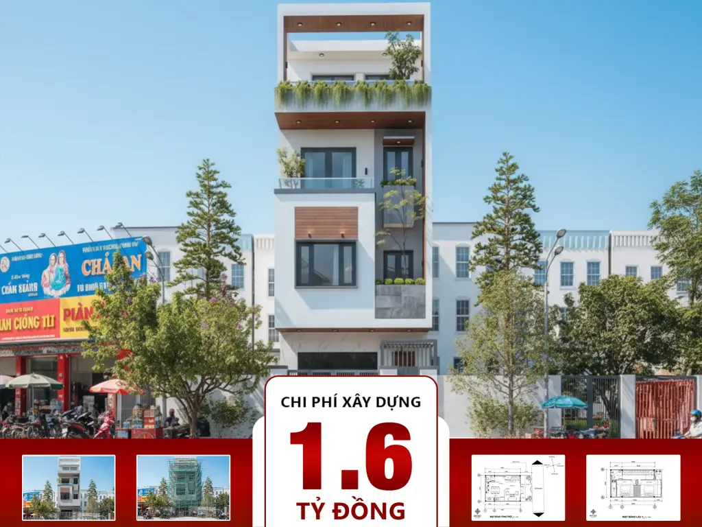 Nhà phố 4 tầng 3 phòng ngủ 5x8m